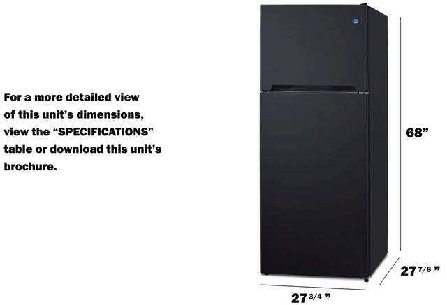 Summit® 28 in. 14.3 Cu. Ft. Black Counter Depth Top Freezer Refrigerator-3