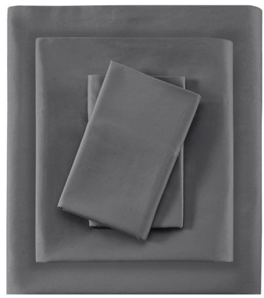 Olliix by Madison Park 525 Thread Count Charcoal Full Cotton Rich Sheet Set-0