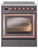 Ilve® Nostalgie II Noblesse 30'' Graphite Matte Pro Style Induction Range with Copper Trim-1