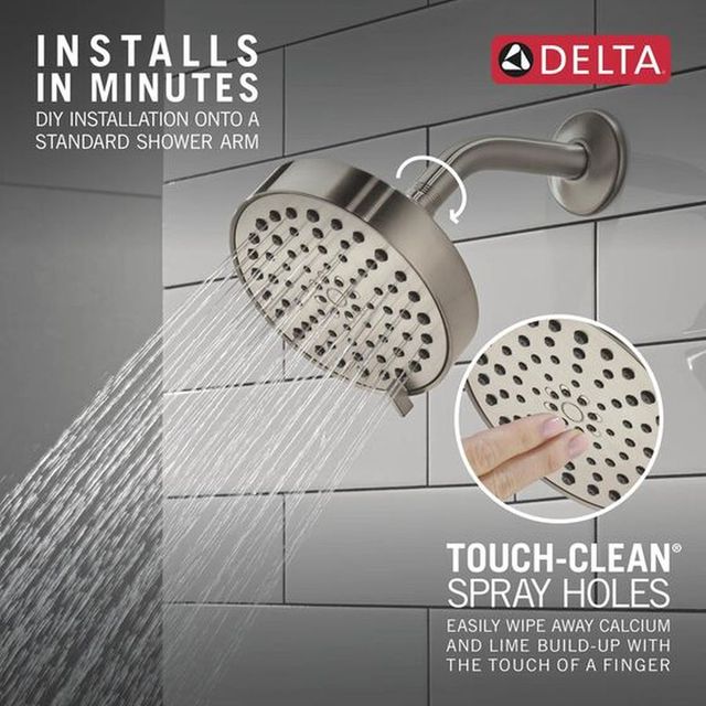 Delta Modern Spotshield Brushed Nickel 4-Setting Shower Head-4