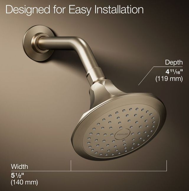 KOHLER® Memoirs® Vibrant Brushed Bronze 2.5 GPM Single-Function Showerhead-2