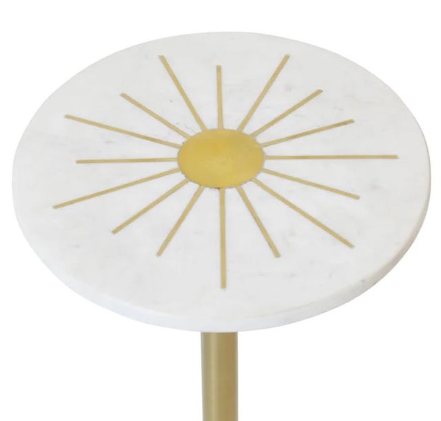 StyleCraft Brass Inlay Accent Drink Table-1