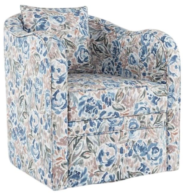 Jofran Inc. Bloom Blue Swivel Accent Chair-0