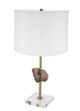 A & B Home Gold/White Table Lamp with Agate Slice-0