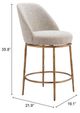 Zuo® Modern Nordhavn Beige/Gold Swivel Counter Stool-1