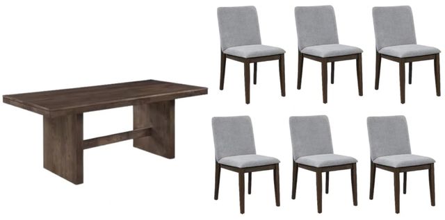 New Classic® Home Furnishings Kody 5-Piece Stone Gray/Walnut Rectangular Dining Table Set-0