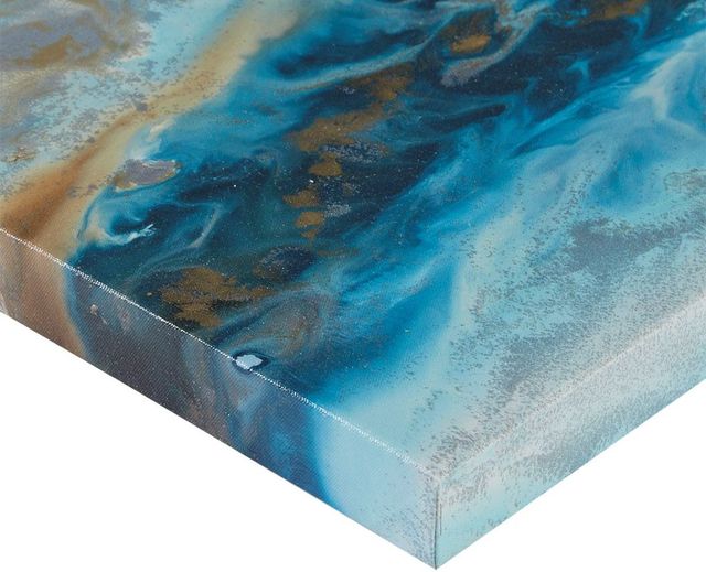 Olliix by Madison Park Blue Set of 5 Midnight Tide Blue Gel Coat Canvas-2