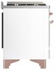 Ilve® Majestic III 36" White Pro Style Dual Fuel Natural Gas Range with Solid Door and Copper Trim-4