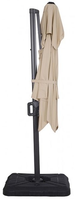 Furniture of America® Fida Beige Aluminum/Polyester Square Outdoor Umbrella with Base-2