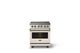 Viking® 5 Series 30" Pure White Pro Style Induction Range with Brushed Brass Trim-3