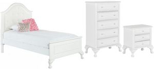 Elements International Jesse White 3-Piece White Youth Twin Bedroom Set