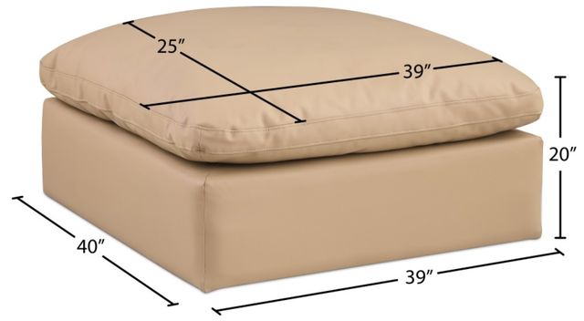 Meridian Furniture Comfy Tan Vegan Leather Ottoman-2