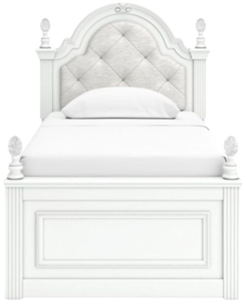 Signature Design by Ashley® Kozlani White Twin Upholstered Panel Bed-1