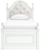 Signature Design by Ashley® Kozlani White Twin Upholstered Panel Bed-1