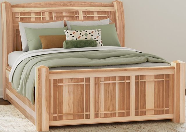 A-America® Amish Highlands Natural King Arch Panel Storage Bed-0
