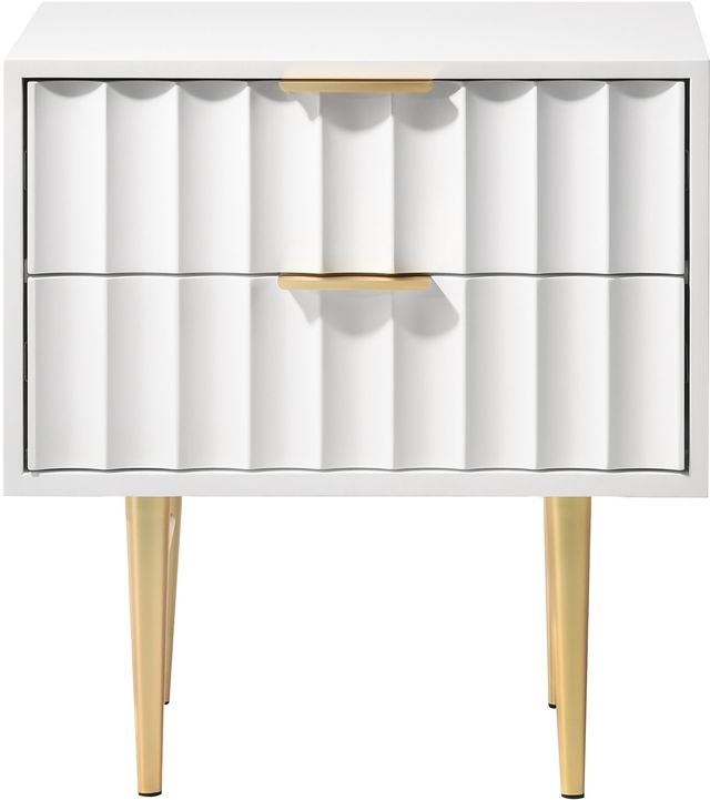 Meridian Furniture Modernist White Gloss Nightstand-0