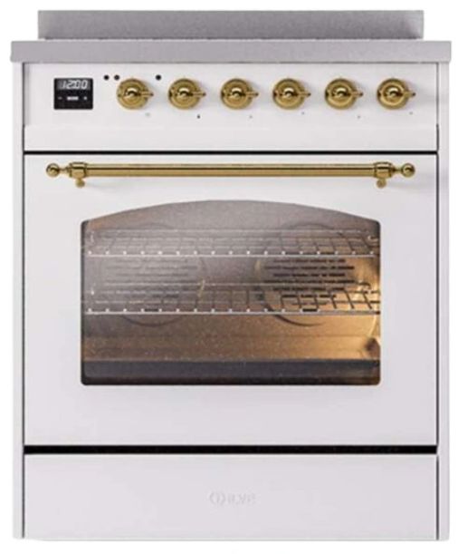 Ilve® Nostalgie II Series 30" White Pro Style Induction Range-0