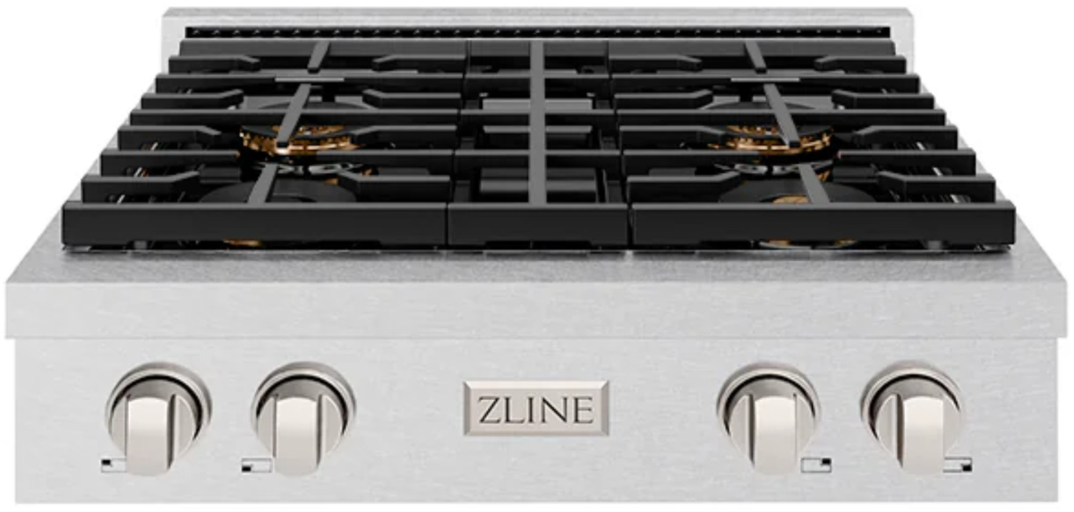 ZLINE 30 in. Paramount Gas Rangetop with 4 Burner DuoPro™ Cooktop in Satin Stainless Steel (PSRTS-30)