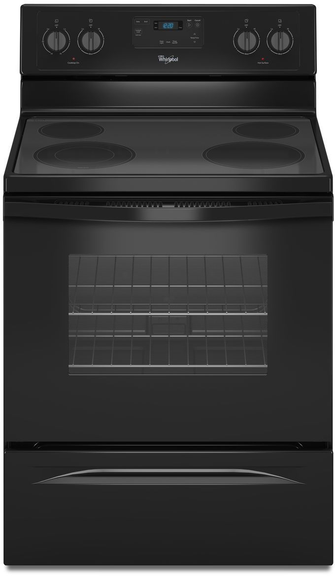 Whirlpool® 29.88" Black Free Standing Electric Range