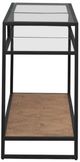Liberty Furniture Bedford Glass Top Sofa Table with Black/Weathered Oak Base-3