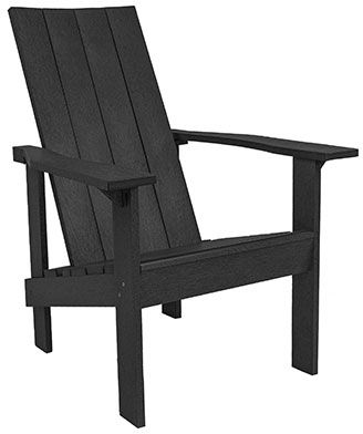 C R Plastics Modern Black Adirondack Chair-0