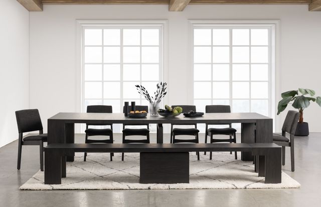 Transformer Table Transformer Dark Gray/Smoked Hickory  Extendable Dining Bench-3