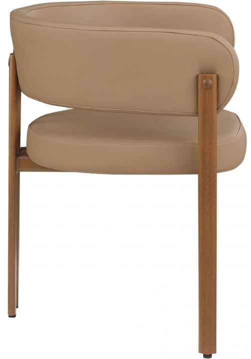 Meridian Furniture Gideon Tan/Walnut Vegan Leather Dining Chair-2