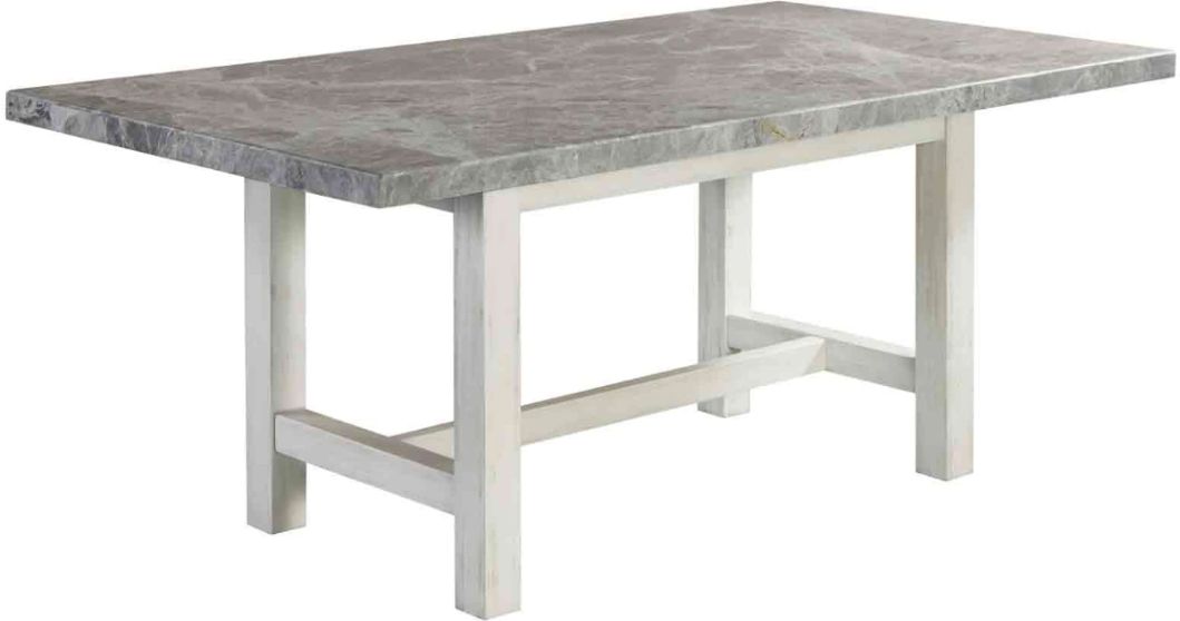 Steve Silver Co. Canova Gray Dining Table with Cathedral White Base