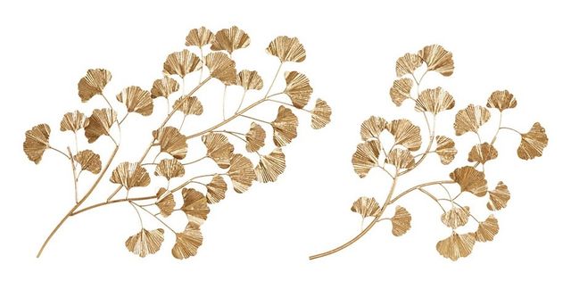 Olliix by Martha Stewart Clio 2-Piece Gold Foil Ginkgo Leaf Set-0