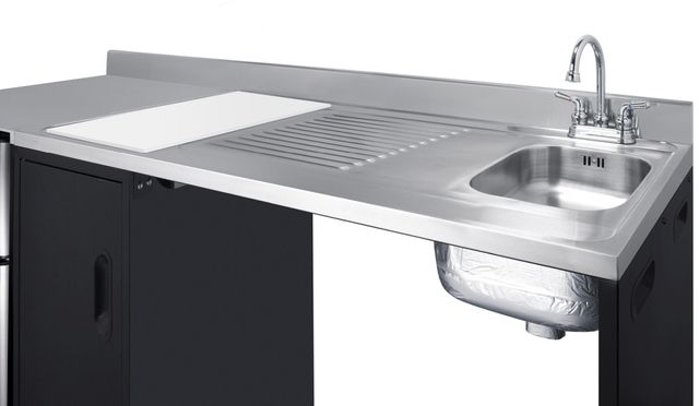 Summit® 72" Black/Stainless Steel Barrier-Free All-in-one Kitchenette -3