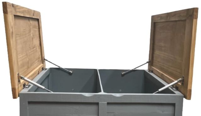 Million Dollar Rustic Harbor Brown Cocktail Table with Gray Base-2