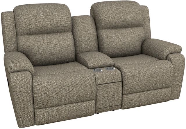 La-Z-Boy® Dorian Peppercorn Power Reclining Loveseat with Console and Headrest-0