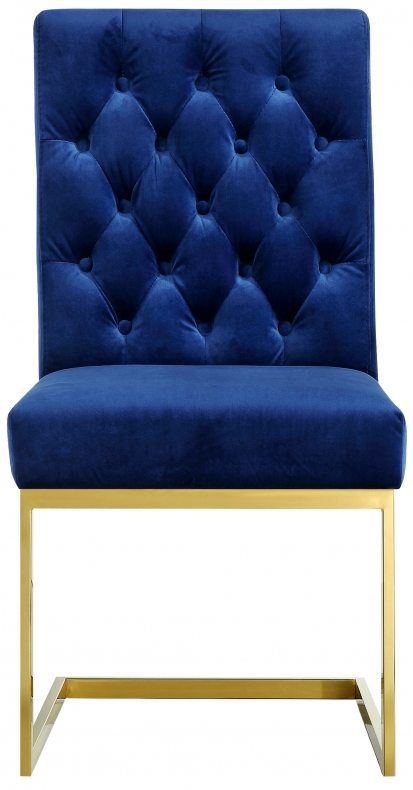 Meridian Furniture Cameron Navy Velvet Dining Chair-2