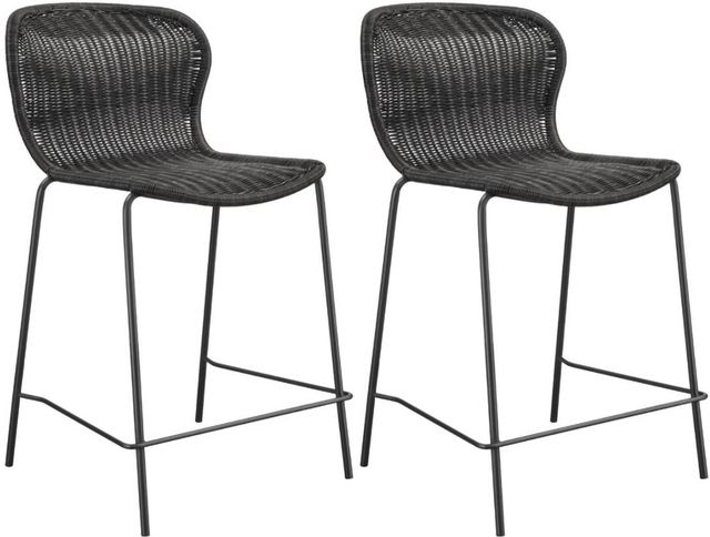 Coaster® McKinley Brown/Sandy Black Upholstered Counter Stools-1