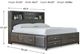 Signature Design by Ashley® Caitbrook Gray Queen Bookcase Bed with 8-Drawer Storage-2