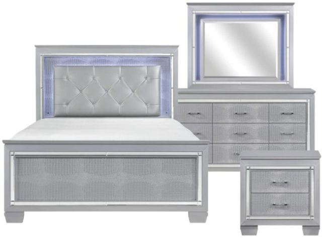 Homelegance® Allura 4-Piece Silver Queen Panel Bedroom Set-0