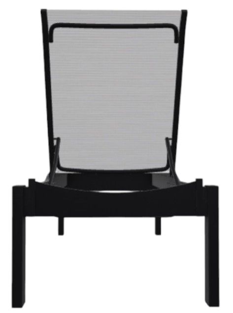 Telescope Casual Leeward Abalone/Black Fabric/Polymer Outdoor MGP Sling Lay-Flat Stacking Armless Long Frame Chaise with Wheels-3