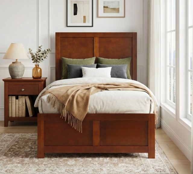 Homelegance® Rowe Dark Cherry Twin Platform Bed-1
