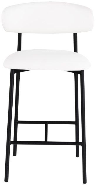 Meridian Furniture Lupita White/Matte Black Counter Stool-1