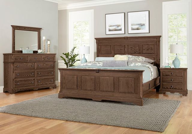 Artisan & Post by Vaughan-Bassett Heritage Cobblestone Oak King Panel Mansion Bed-1