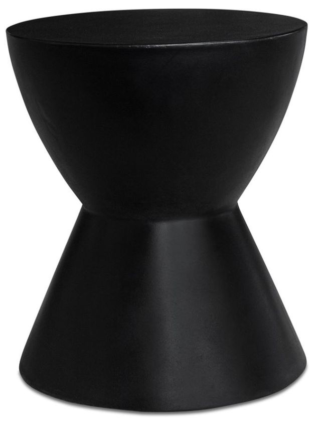 Moe's Home Collection Hourglass Black Concrete Outdoor Stool-0