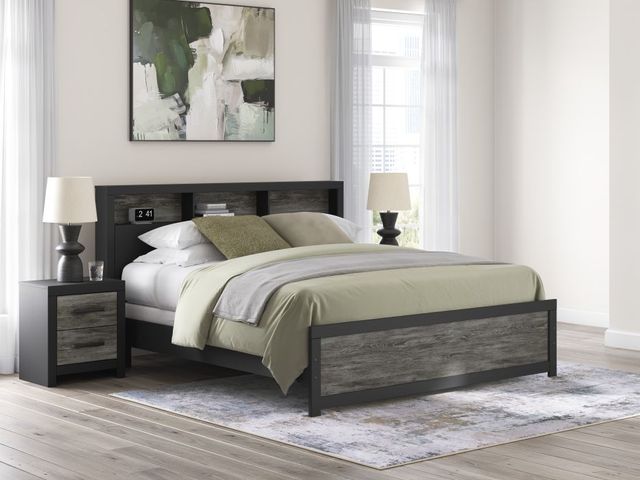 Signature Design by Ashley® Jonnifer Black/Gray King Bookcase Bed-1