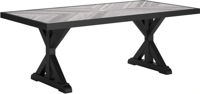 Beachcroft Outdoor Rectangle Dining Table - Black/Light Gray Beachcroft Outdoor Rectangle Dining Table - Black/Light Gray