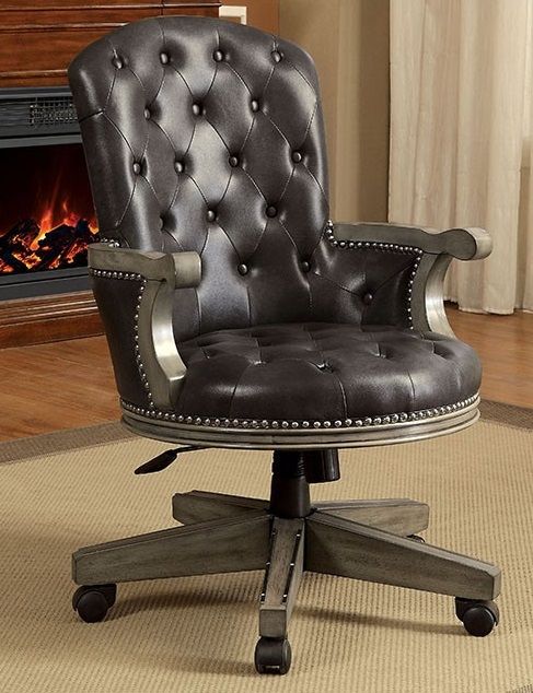 Furniture of America® Yelena Black/Gray Dining Arm Chair-1