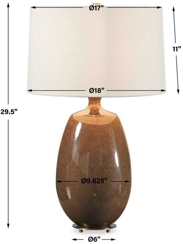 Uttermost® Vinson Glossy Brown Table Lamp-3