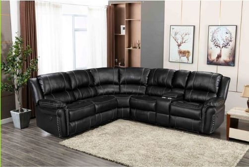 Milton Greens Stars 6-Piece Black Manual Recliner Sectional Sofa-2