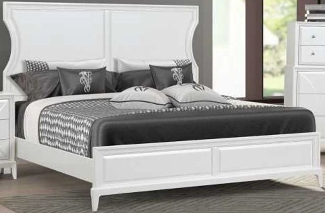 Bernards Renascence Pearl White Queen Panel Bed-0