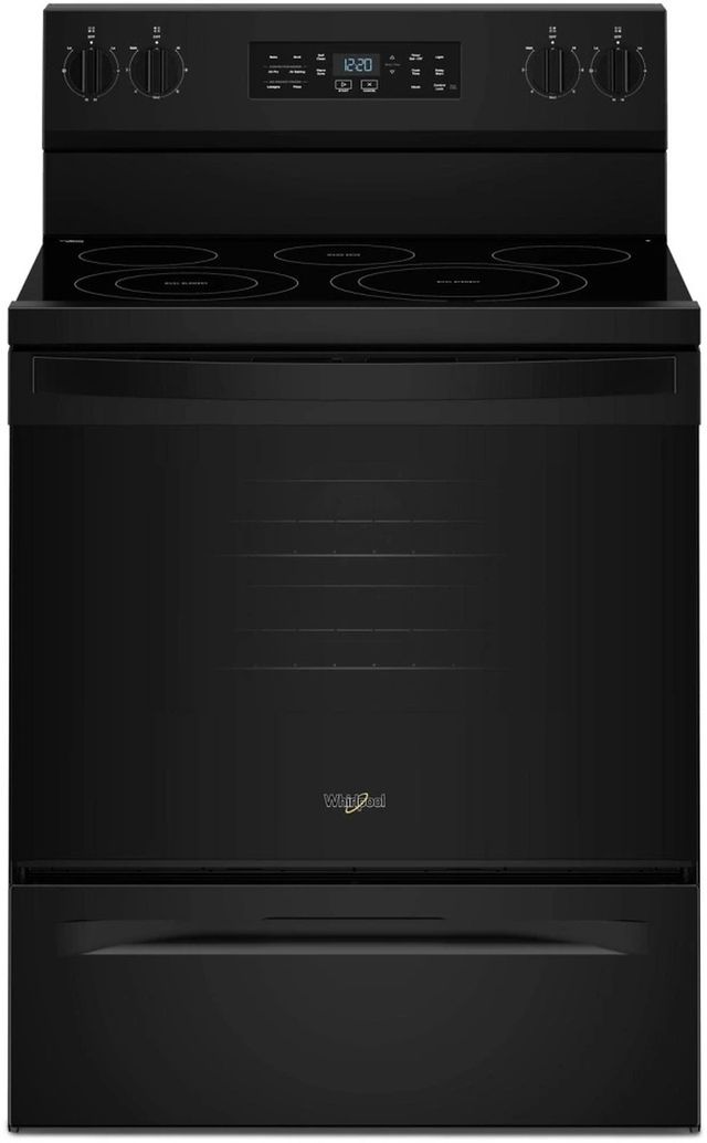 Whirlpool® 30" Black Freestanding Electric Range with Air Cooking Technology-0