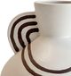 TOV Furniture Earthenware Cream Ceramic Line Art Wide-Bodied Vase-3