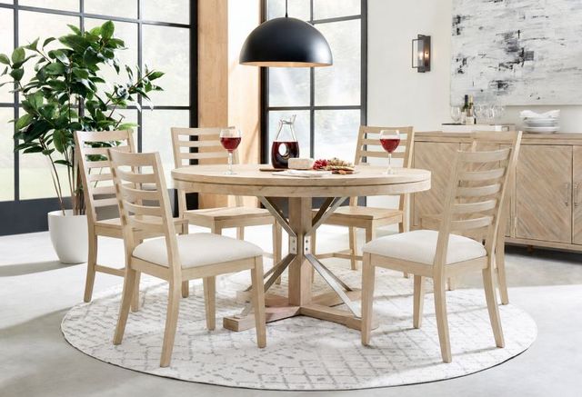 aspenhome® Maddox 7-Piece Beige/Biscotti Round Dining Set-1